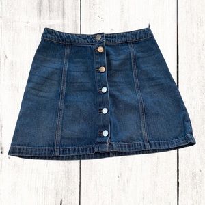 H&M divided denim button front mini skirt . Excellent condition, medium wash S 6